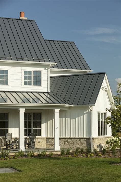 white house with withe metal roof|metal roof house color combinations.